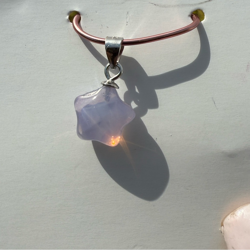 Dainty Lavender Moon Quartz Pendant